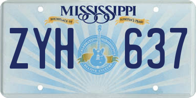 MS license plate ZYH637
