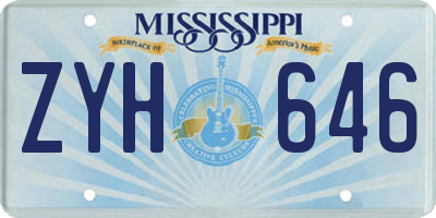 MS license plate ZYH646