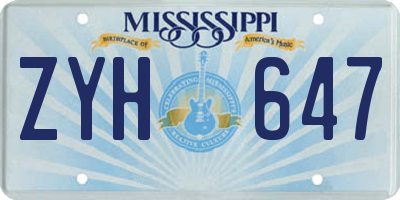 MS license plate ZYH647