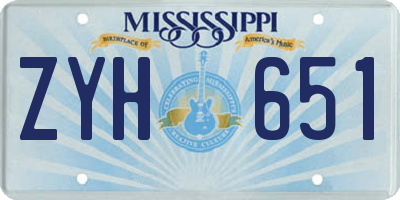 MS license plate ZYH651