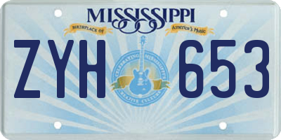 MS license plate ZYH653
