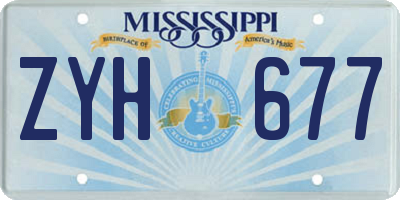 MS license plate ZYH677