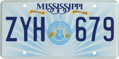MS license plate ZYH679