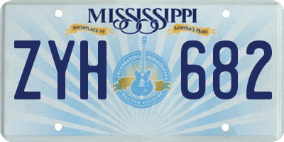 MS license plate ZYH682