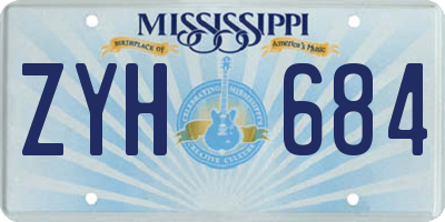 MS license plate ZYH684