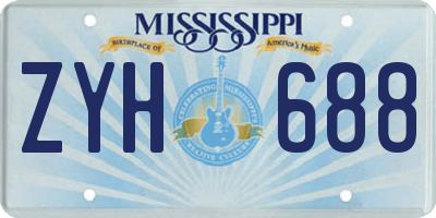 MS license plate ZYH688