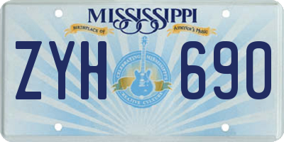 MS license plate ZYH690