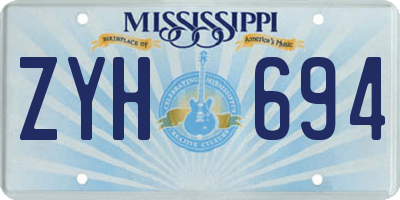 MS license plate ZYH694