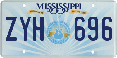 MS license plate ZYH696