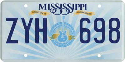 MS license plate ZYH698