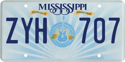 MS license plate ZYH707
