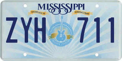 MS license plate ZYH711