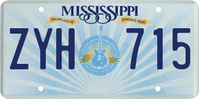 MS license plate ZYH715