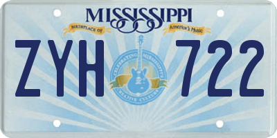 MS license plate ZYH722