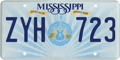 MS license plate ZYH723