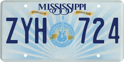MS license plate ZYH724