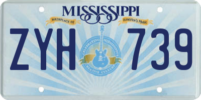 MS license plate ZYH739