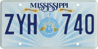 MS license plate ZYH740
