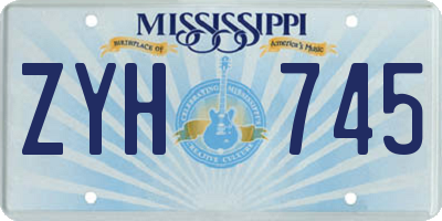 MS license plate ZYH745