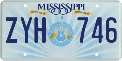 MS license plate ZYH746