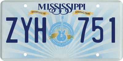 MS license plate ZYH751