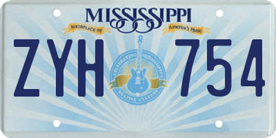 MS license plate ZYH754