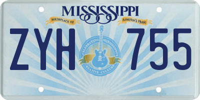 MS license plate ZYH755