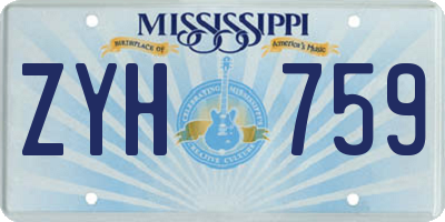 MS license plate ZYH759