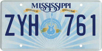 MS license plate ZYH761