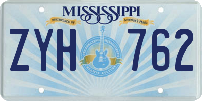 MS license plate ZYH762