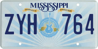 MS license plate ZYH764