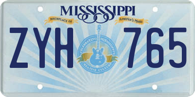 MS license plate ZYH765
