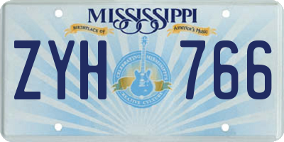 MS license plate ZYH766