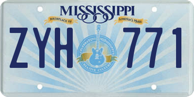 MS license plate ZYH771