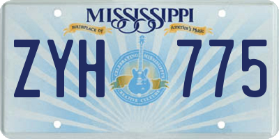 MS license plate ZYH775