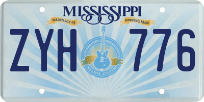 MS license plate ZYH776
