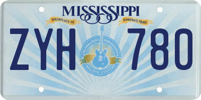 MS license plate ZYH780