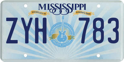 MS license plate ZYH783
