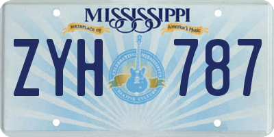 MS license plate ZYH787