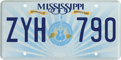 MS license plate ZYH790