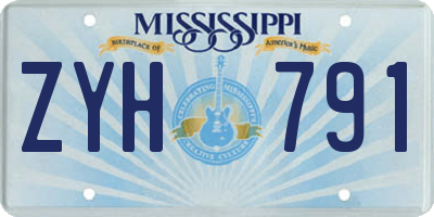 MS license plate ZYH791