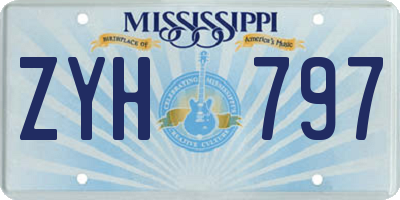 MS license plate ZYH797