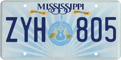 MS license plate ZYH805