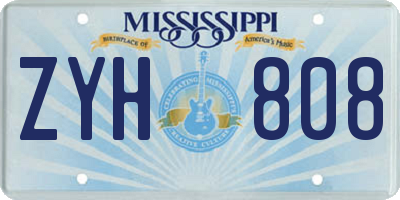 MS license plate ZYH808