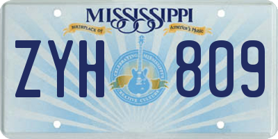 MS license plate ZYH809