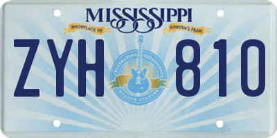 MS license plate ZYH810