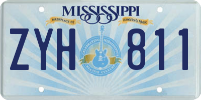 MS license plate ZYH811
