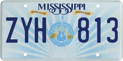 MS license plate ZYH813