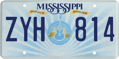 MS license plate ZYH814