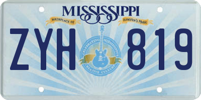 MS license plate ZYH819